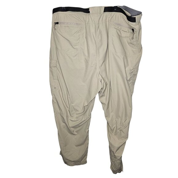 Cabelas Guidewear Beige Nylon Cargo‎ Pants 3X 30L Adjustable Belt Pockets Gorp - Picture 2 of 11